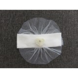 Bm Törtfehér, szívecskés, köves kislány hajpánt (0-6 hó)