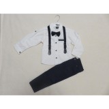 Bm Vagány kantáros kisfiú ünneplő/alkalmi szett - sötétkék, fehér inggel (86) - TÖBB MÉRETBEN