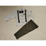 Bm Vagány kantáros kisfiú ünneplő/alkalmi szett - zöld, pöttyös (92) - TÖBB MÉRETBEN