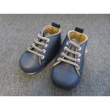 Bm Vagány kisfiú fűzős babacipő - fekete (18) - TÖBB MÉRETBEN