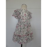 Bm Vidám, könnyű, tavaszi-nyári kislány ruha - rózsaszín virágmintás (110)