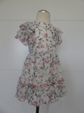 Bm Vidám, könnyű, tavaszi-nyári kislány ruha - rózsaszín virágmintás (86) - TÖBB MÉRETBEN