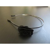 Bm Virágos kislány hajpánt/hajráf - fekete