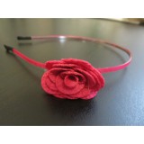 Bm Virágos kislány hajpánt/hajráf - sötét rózsaszín