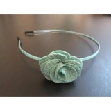 Bm Virágos kislány hajpánt/hajráf - türkiz zöld