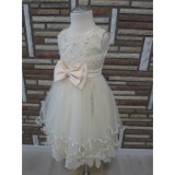 Bm Yasmin - pezsgő színű uszályos koszorúslány ruha (152/158) - TÖBB MÉRETBEN