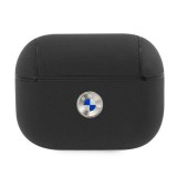 BMW BMAPSSLBK AirPods Pro fekete valódi bőr ezüst logós tok