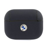 BMW BMAPSSLNA AirPods Pro kék valódi bőr ezüstszínű logós tok