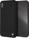 BMW Hardcase Apple iPhone XS Max Szilikon Hátlap Tok - Fekete perforált