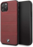 BMW iPhone 11 Pro BMHCN58PELBU vízszintesen csíkozott burgundi vörös kemény bőrtok
