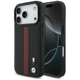 BMW M perforált csíkos logóval ellátott tok MagSafe iPhone 17 Pro-hoz piros