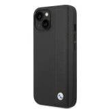 BMW Signature Leather Big Logo tok iPhone 14 Plus készülékhez fekete