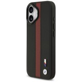 BMW tok az IPHONE 17-hez, kompatibilis a MagSafe BMHMP17S25PCPSKR (PU Perfotated Stripe Logo) piros