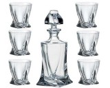 Bohemia Royal & Crystalite Quadro Bohemia kristály whisky szett 7 részes exkluzív, dobozban