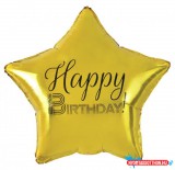 Boldog Születésnapot Arany Happy Birthday Gold csillag fólia lufi 44 cm