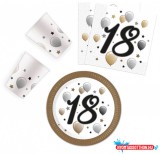 Boldog Születésnapot Happy Birthday 18 Milestone party szett 36 db-os 23 cm-es tányérral