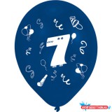 Boldog Születésnapot Happy Birthday 7 Ribbon léggömb, lufi 8 db-os 10 inch (25,4cm)