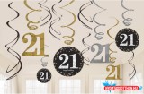 Boldog Születésnapot Happy Birthday Gold 21 Szalag dekoráció 12 db-os szett