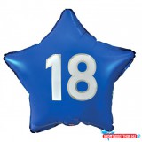 Boldog Születésnapot Kék Happy Birthday 18 Blue csillag fólia lufi 44 cm