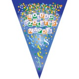 Boldog születésnapot kék party zászlófüzér