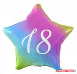 Boldog Születésnapot Szivárvány Happy Birthday 18 Rainbow csillag fólia lufi 44 cm