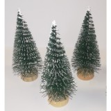 Bonsai Zöld fenyőfa fa talppal - 10 cm, 3 db/cs
