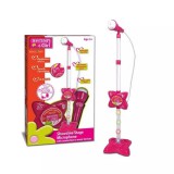 Bontempi: I Girl Állványos mikrofon, csatlakoztatható kábellel - rózsaszín-fehér