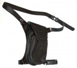 Bőr combtáska, barna és fekete