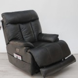 Bőr fotel étcsokoládé barna kompozit bőr kárpitozással, motoros fejtámlával és motoros deréktámasszal raktárról - Naples