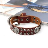 Bőr kecskefejes karkötő