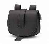 Bőr tarsoly övtáska, fekete