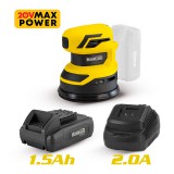 BORMANN AKKUMULÁTOROS 20V-OS EXCENTERES CSISZOLÓ AKKUMULÁTORRAL ÉS TÖLTŐVEL (BCD4100)