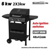 BORMANN ELITE BBQ6020 FORGE 2 ÉGŐS kerti GÁZGRILL ÖNTÖTTVAS RÁCSOkkal (BBQ6020)