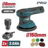 BORMANN Pro Akkus excenteres polírozó és csiszológép 12 V, 150 mm, 2×2 Ah akkuval (BCP3800)