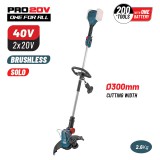 BORMANN Pro Akkus fűszegélynyíró 40 V, 300 mm, akku és töltő nélkül (BBP4550)