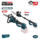 BORMANN Pro Akkus teleszkópos ágvágó láncfűrész 20 V, 30 cm vezetőlappal, akku és töltő nélkül (BBP3930)