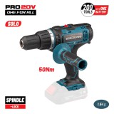 BORMANN Pro Akkus ütvefúró-csavarozó 20 V, 50 Nm, 2 sebességes, akku és töltő nélkül (BBP3100)