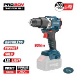 BORMANN Pro Akkus ütvefúró-csavarozó 20 V, 90 Nm, akku és töltő nélkül (BBP5325)