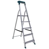 BORMANN Pro ALUMÍNIUM LÉTRA, 4 fok, SZERSZÁMTARTÓVAL, CSÚSZÁSGÁTLÓ fokok ÉS LÁBAK (BHL9000)