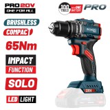 BORMANN Pro BBP5400 AKKUS ÜTVEFÚRÓ, KOMPAKT, SZÉNKEFEMENTES 20 V, Li-ion, 65 Nm, csak gép (BBP5400)