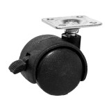 BORMANN Pro Bútorgörgő fékkel, Dupla csapágy Φ25, Maximális teherbírás 10kg, Fekete (BHT9076)