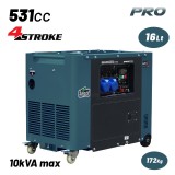 BORMANN Pro Dízel áramfejlesztő 6500 W, 531 cm³, elektromos indítással és AVR szabályozással (BGB9770)
