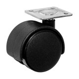 BORMANN Pro forgató bútorgörgő, fekete, kerék φ40, maximális terhelés 15kg, η55mm, lemez 36x36mm (BHT9072)