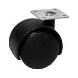 BORMANN Pro forgató bútorgörgő, fekete, kerék φ50, maximális terhelés 20kg, η62mm, lemez 38x38mm (BHT9074)