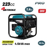 BORMANN Pro Inverteres benzines áramfejlesztő 3,5 kW, nyitott kivitel, 230 V és USB kimenetekkel (BGB4045)