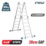 BORMANN Pro Létra többcélú csuklós kivitelben, 4 × 5 fokos, 5,8 m, 150 kg (BHL5070)