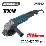 BORMANN PRO Sarokcsiszoló 1100 W, Ø125 mm tárcsához, fordulatszám-szabályozással (BAG1105)