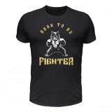 Born to be fighter férfi póló (fekete)