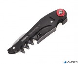 Bornyitó szett, kés, vákuumozó dugó, TROIKA, fekete-piros