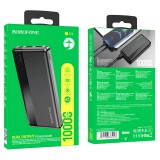 BOROFONE BJ24 10.000MAH POWER BANK, LED TÖLTÉSJELZŐVEL, TYPE-C ÉS MICRO PORTTAL, 2 USB,1404472